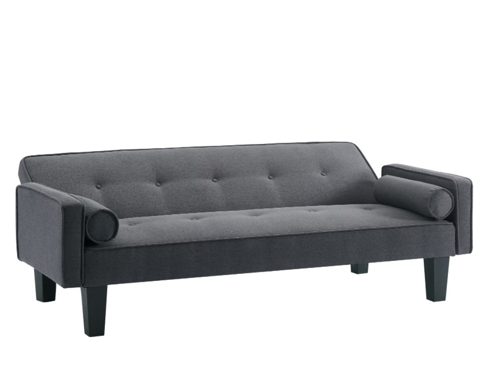 Medieval Fabric Loveseat Button Tufted with Pillows