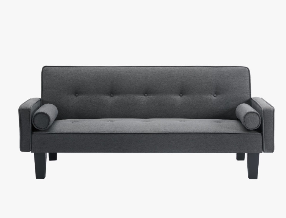 Medieval Fabric Loveseat Button Tufted with Pillows