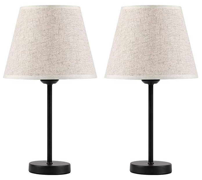 Iron Bedside Lamp with Fabric Covering