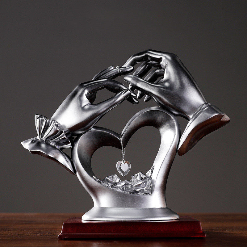 Hand Heart-Shaped Crystal Figurine – Wedding Gift & Ornament