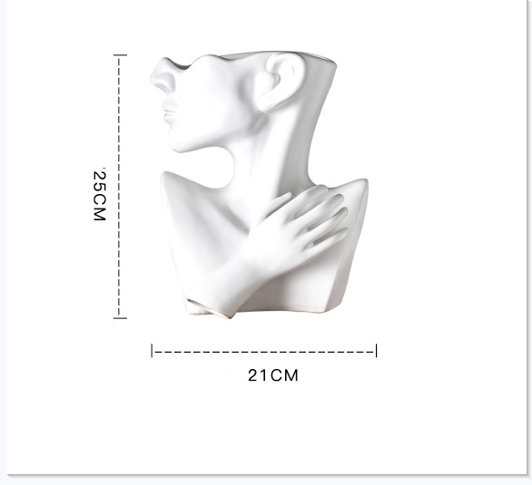 Modern Nordic Style Creative Portrait Human Head Vase