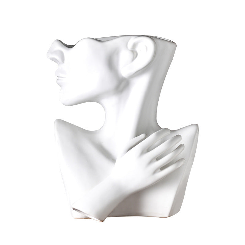 Modern Nordic Style Creative Portrait Human Head Vase