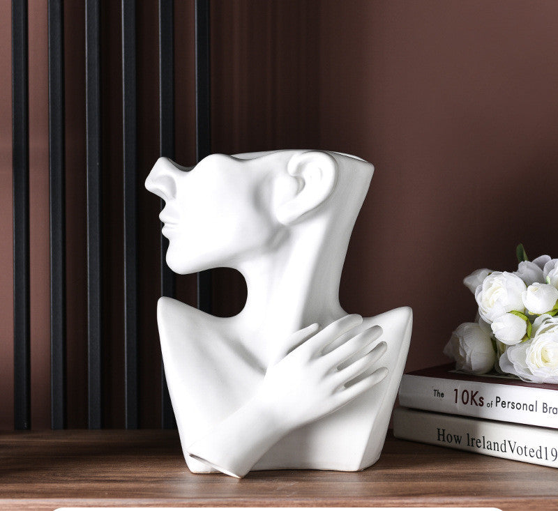 Modern Nordic Style Creative Portrait Human Head Vase