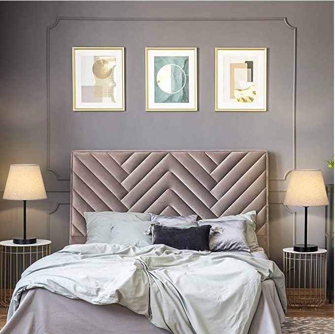 Iron Bedside Lamp with Fabric Covering