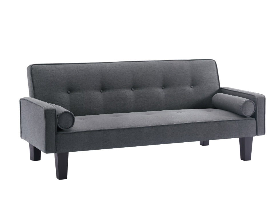 Medieval Fabric Loveseat Button Tufted with Pillows