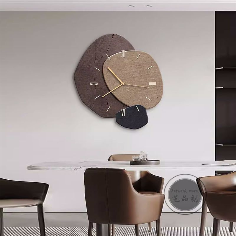 New Chinese Style Dining Room Hanging Painting Wall Clock