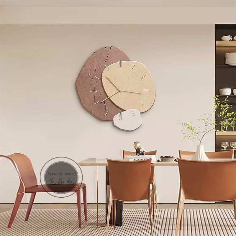 New Chinese Style Dining Room Hanging Painting Wall Clock