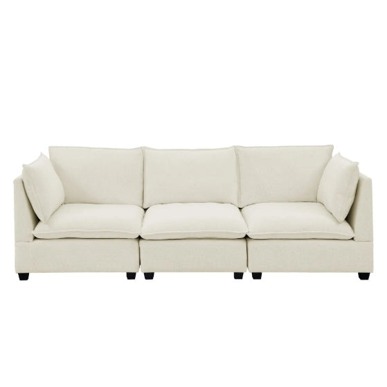 Modern Beige Chenille Sofa