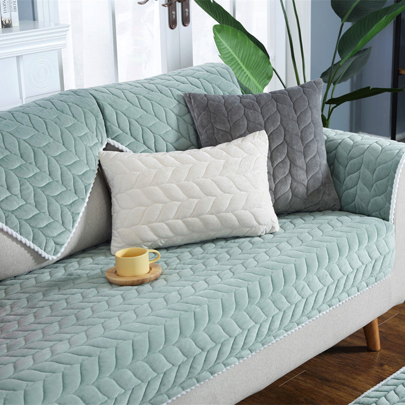 Thicken Plush Quilted Sofa Towel