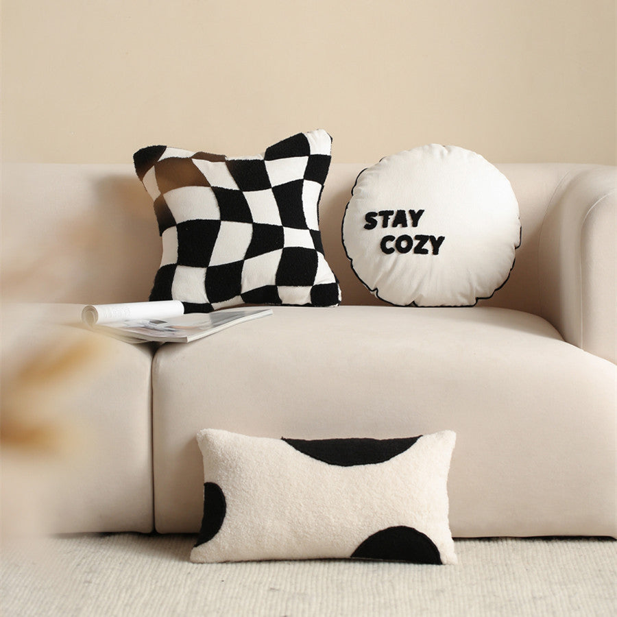 Checkerboard Pillow Living Room Sofa Combination Pillow Set