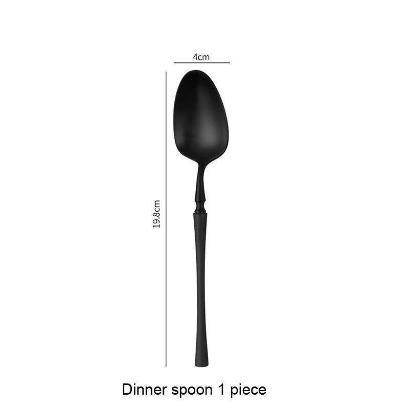 matte black stainless steel luxury cutlery tableware set