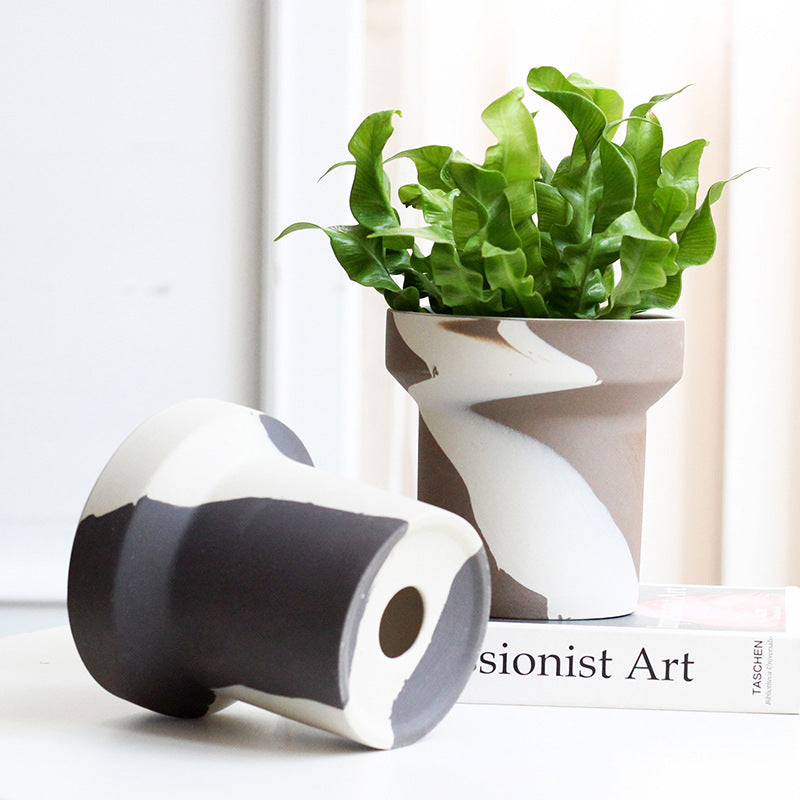 Creative Clashing Ceramic Succulent Fern Tuber Planters