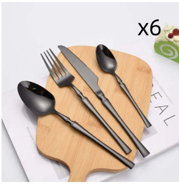 matte black stainless steel luxury cutlery tableware set