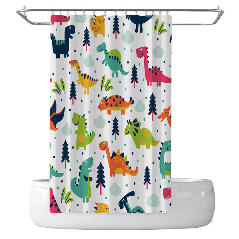 New Cartoon Dinosaur Shower Curtain Sanitary Partition Curtain Bath Shower Curtain