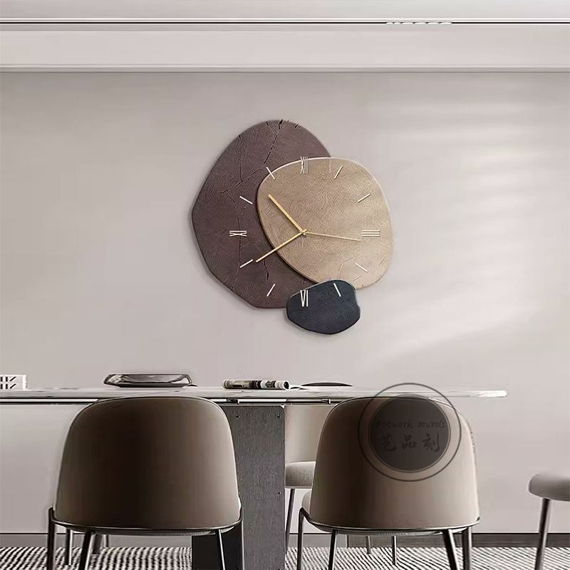 New Chinese Style Dining Room Hanging Painting Wall Clock