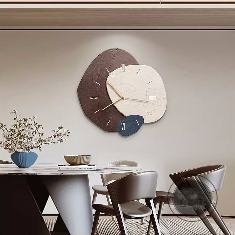 New Chinese Style Dining Room Hanging Painting Wall Clock